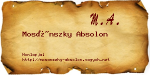 Mosánszky Absolon névjegykártya